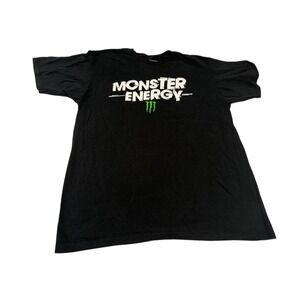 Monster Energy Logo Graphic T-Shirt Black Cotton Unisex XL
